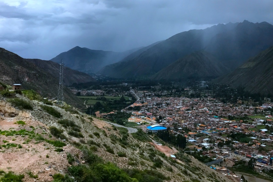 Storm clouds over Peruvian landscape